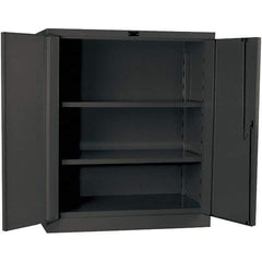 Hallowell - 2 Shelf Locking Storage Cabinet - Steel, 36" Wide x 21" Deep x 42" High, Gray - Apex Tool & Supply