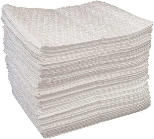 Oil-Dri - 20 Gal Capacity per Package, Oil Only Pad - 19" Long x 15" Wide, White, Polypropylene - Apex Tool & Supply