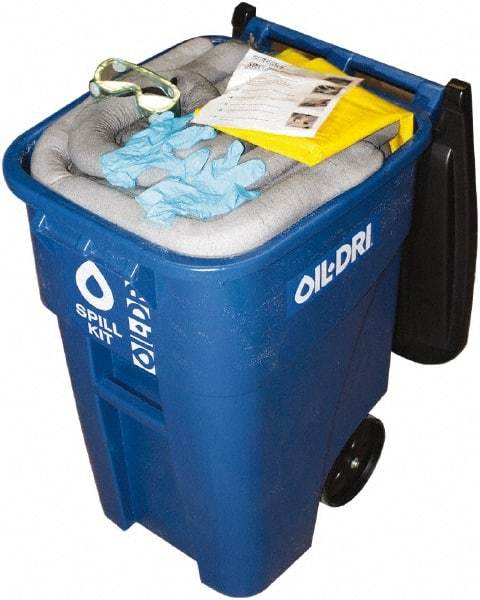 Oil-Dri - 50 Gal Capacity Universal Spill Kit - 50 Gal Plastic Mobile Spill Cart - Apex Tool & Supply