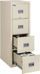 FireKing - 17-3/4" Wide x 52-3/4" High x 25" Deep, 4 Drawer Vertical File - Steel, Parchment - Apex Tool & Supply