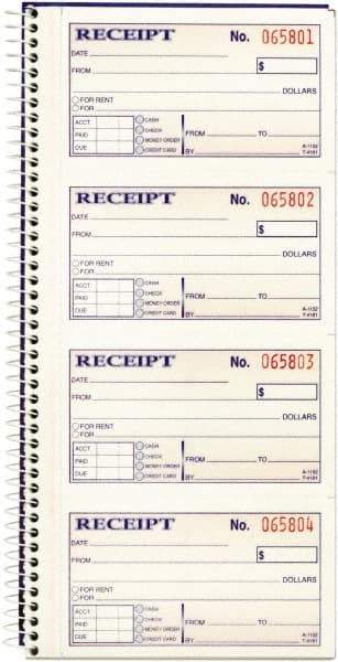 Adams Business Forms - 200 Sheet, 2-3/4 x 4-3/4", Receipt Book - Apex Tool & Supply