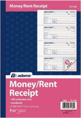 Adams Business Forms - 100 Sheet, 7-5/8 x 11", Receipt Book - Apex Tool & Supply