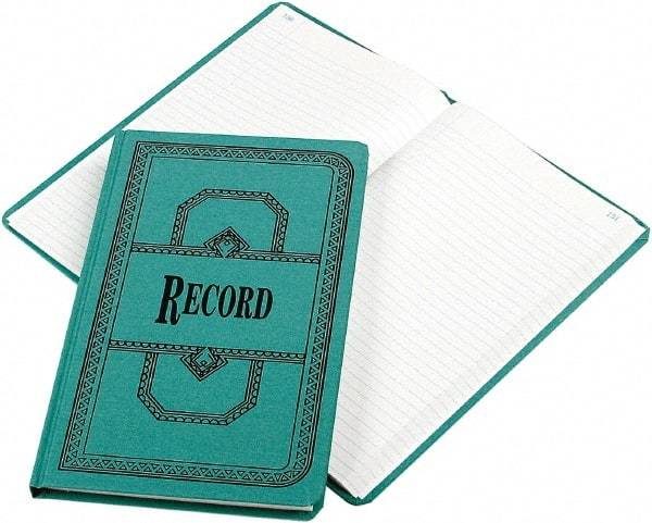 Boorum & Pease - 300 Sheet, 12-1/8 x 7-5/8", Record Rule Record/Account Book - Blue - Apex Tool & Supply