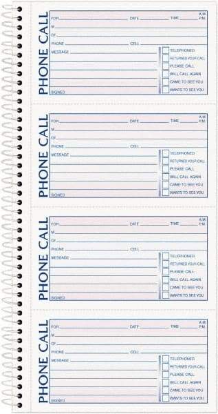 TOPS - 400 Sheet, 2-3/4 x 5", Call Book - Blue & Red - Apex Tool & Supply