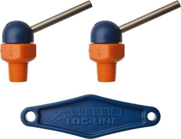 Loc-Line - 1/8" Hose Inside Diam, High-Pressure Coolant Hose Nozzle - NPT, for Use with Loc-Line Modular Hose System, 2 Pieces - Apex Tool & Supply