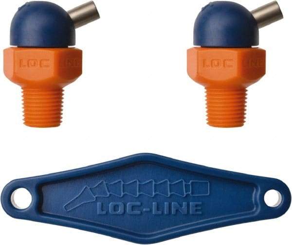 Loc-Line - 1/8" Hose Inside Diam x 5/32" Nozzle Diam, High-Pressure Coolant Hose Nozzle - NPT, for Use with Loc-Line Modular Hose System, 2 Pieces - Apex Tool & Supply
