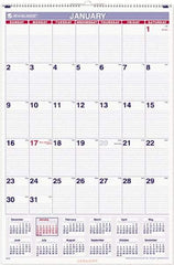 AT-A-GLANCE - 12 Sheet, 20 x 30", Wall Calendar - Blue & Red - Apex Tool & Supply