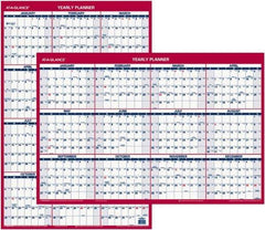 AT-A-GLANCE - 1 Sheet, 24 x 36", Planner Wall Calendar - Blue & Red - Apex Tool & Supply