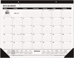 AT-A-GLANCE - 12 Sheet, 22 x 17", Desk Pad - White & Black - Apex Tool & Supply