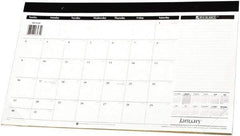 AT-A-GLANCE - 12 Sheet, 17-3/4 x 10-7/8", Desk Pad - White & Black - Apex Tool & Supply
