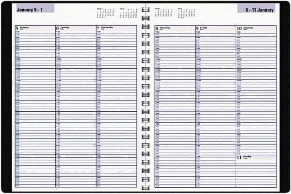 DayMinder - 104 Sheet, 8" x 11", Appointment Book - Black - Apex Tool & Supply