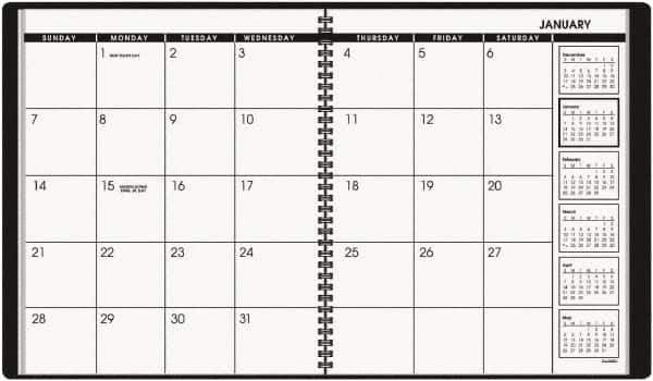 AT-A-GLANCE - 26 Sheet, 9 x 11", Planner Appointment Book - Black - Apex Tool & Supply