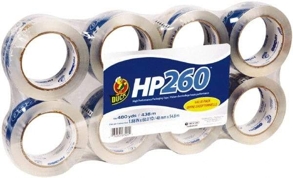 Duck - 1" Wide x 3.1mm Thick x 60 yds Long, HP260 Box Sealing & Label Protection Tape - Clear - Apex Tool & Supply