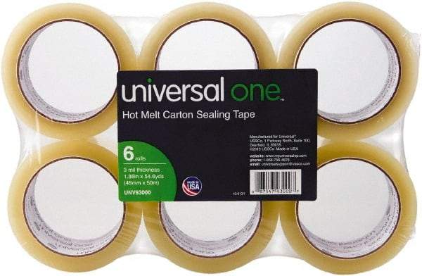UNIVERSAL - 2" Wide x 3mm Thick x 55 yds Long, 93000 Box Sealing & Label Protection Tape - Clear - Apex Tool & Supply