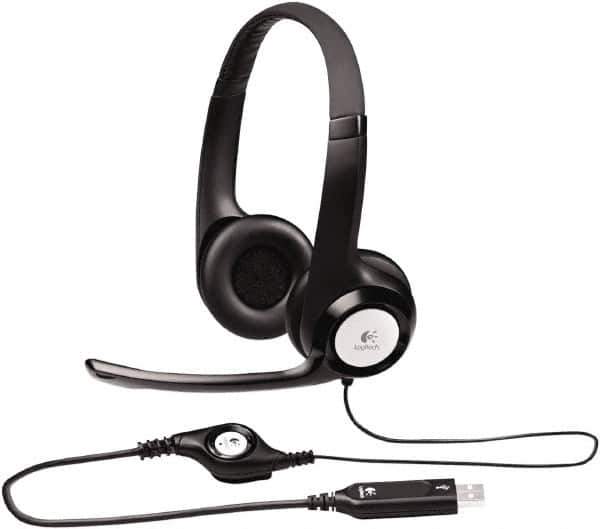 Logitech - Reusable, Over the Head Headset with Microphone - Black Plug, Black Cup - Apex Tool & Supply