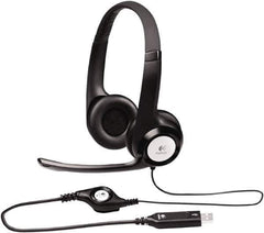 Logitech - Reusable, Over the Head Headset with Microphone - Black Plug, Black Cup - Apex Tool & Supply