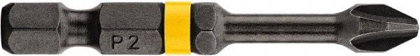 DeWALT - #2 Phillips Screwdriver Bit - 1/4" Hex Drive, 2" OAL - Apex Tool & Supply
