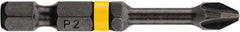 DeWALT - #2 Phillips Screwdriver Bit - 1/4" Hex Drive, 2" OAL - Apex Tool & Supply