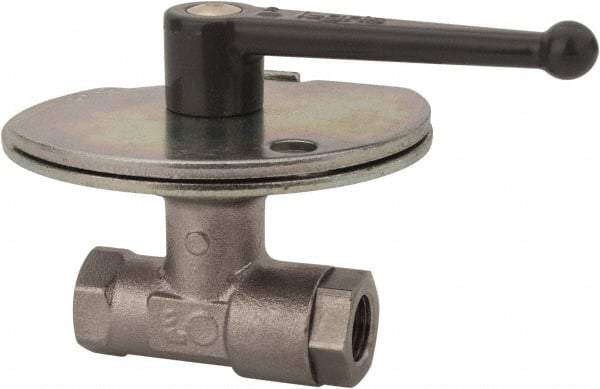 Legris - 1/2" Pipe, Female Port, Nickel Plated Brass Standard Ball Valve - Inline - One Way Flow, FBSPP x FBSPP Ends, Lever Handle, 580 WOG - Apex Tool & Supply