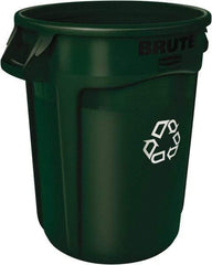 Rubbermaid - 44 Gal Green Round Trash Can - Polyethylene - Apex Tool & Supply