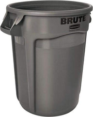 Rubbermaid - 20 Gal Gray Round Trash Can - Polyethylene, 22.91" High - Apex Tool & Supply
