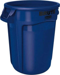 Rubbermaid - 20 Gal Blue Round Trash Can - Polyethylene, 22.94" High - Apex Tool & Supply