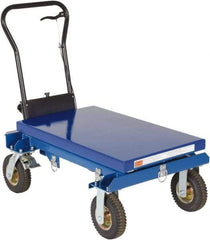 Vestil - 600 Lb Capacity Manual Scissor Elevating Cart - 16-1/8" to 40" Lift Height, 33-1/2" Platform Length x 20-1/2" Platform Width - Apex Tool & Supply