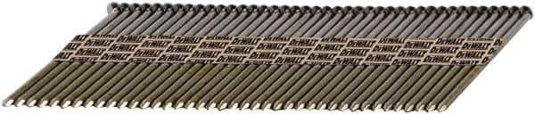 DeWALT - 30 Gauge 0.113" Shank Diam 2-3/8" Long Framing Nails for Power Nailers - Steel, Bright Finish, Smooth Shank, Angled Stick Paper Tape Collation, Round Head, Diamond Point - Apex Tool & Supply