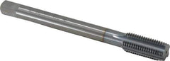OSG - 7/16-20 UNF 2B 5 Flute TiCN Finish Solid Carbide Straight Flute Machine Tap - Modified Bottoming, Right Hand Thread, 100mm OAL, 1-7/16" Thread Length, Oversize - Apex Tool & Supply