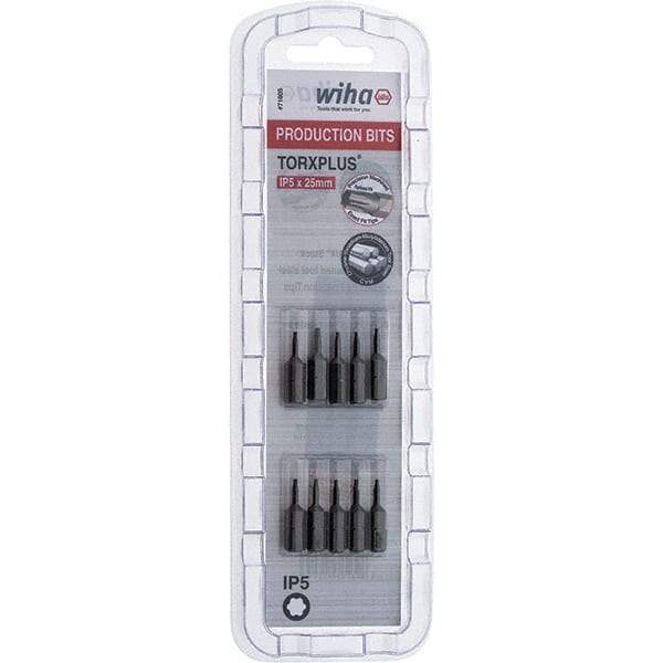 Wiha - 1/4" Drive IP5 Torx Plus Screwdriver Bit - 1" OAL, Insert Bit - Apex Tool & Supply