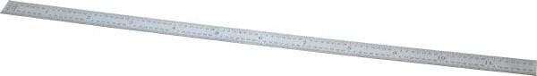 General - 12" Long, 1/100, 1/64, 1/32, 1/10" Graduation, Flexible Steel Rule - 5R Graduation Style, 15/32" Wide, Silver, Satin Chrome Finish - Apex Tool & Supply