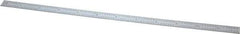 General - 12" Long, 1/100, 1/64, 1/32, 1/10" Graduation, Flexible Steel Rule - 5R Graduation Style, 15/32" Wide, Silver, Satin Chrome Finish - Apex Tool & Supply