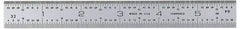 General - 6" Long, 1/64, 1/32, 1/16, 1/8" Graduation, Rigid Steel Rule - 4R Graduation Style, 3/4" Wide, Silver, Satin Chrome Finish - Apex Tool & Supply