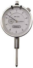 General - 0-100 Dial Reading, 0.001" Graduation Dial Drop Indicator - 2-1/4" Dial, 0.1" Range per Revolution, Revolution Counter - Apex Tool & Supply