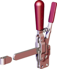 De-Sta-Co - 499 Lb Holding Capacity, Vertical Handle, Manual Hold Down Toggle Clamp - 57° Handle Movement, 99° Bar Opening, Solid Bar, Straight Base, Carbon Steel - Apex Tool & Supply