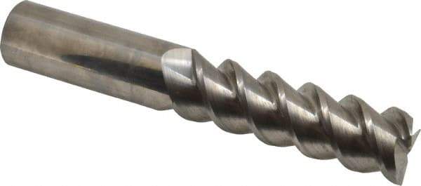 Accupro - 1", 3-1/4" LOC, 1" Shank Diam, 6" OAL, 3 Flute, Solid Carbide Square End Mill - Single End, Uncoated, Spiral Flute, 60° Helix, Centercutting, Right Hand Cut, Right Hand Flute - Apex Tool & Supply