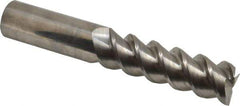 Accupro - 1", 3-1/4" LOC, 1" Shank Diam, 6" OAL, 3 Flute, Solid Carbide Square End Mill - Single End, Uncoated, Spiral Flute, 60° Helix, Centercutting, Right Hand Cut, Right Hand Flute - Apex Tool & Supply