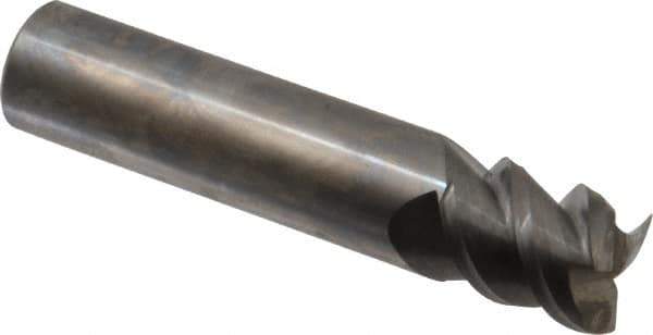 Accupro - 5/8", 3/4" LOC, 5/8" Shank Diam, 3" OAL, 3 Flute, Solid Carbide Square End Mill - Single End, Uncoated, Spiral Flute, 60° Helix, Centercutting, Right Hand Cut, Right Hand Flute - Apex Tool & Supply