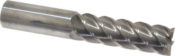 Accupro - 1", 3-1/4" LOC, 1" Shank Diam, 6" OAL, 5 Flute, Solid Carbide Square End Mill - Single End, Uncoated, Spiral Flute, 45° Helix, Centercutting, Right Hand Cut, Right Hand Flute - Apex Tool & Supply