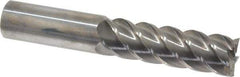 Accupro - 1", 3-1/4" LOC, 1" Shank Diam, 6" OAL, 5 Flute, Solid Carbide Square End Mill - Single End, Uncoated, Spiral Flute, 45° Helix, Centercutting, Right Hand Cut, Right Hand Flute - Apex Tool & Supply
