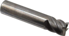Accupro - 5/8", 3/4" LOC, 5/8" Shank Diam, 3" OAL, 5 Flute, Solid Carbide Square End Mill - Single End, Uncoated, Spiral Flute, 45° Helix, Centercutting, Right Hand Cut, Right Hand Flute - Apex Tool & Supply