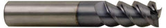 Accupro - 1", 3-1/4" LOC, 1" Shank Diam, 6" OAL, 3 Flute, Solid Carbide Square End Mill - Single End, TiCN Finish, Spiral Flute, 60° Helix, Centercutting, Right Hand Cut, Right Hand Flute - Apex Tool & Supply