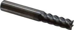 Accupro - 11/32", 1" LOC, 3/8" Shank Diam, 2-1/2" OAL, 5 Flute, Solid Carbide Square End Mill - Single End, TiCN Finish, Spiral Flute, 45° Helix, Centercutting, Right Hand Cut, Right Hand Flute - Apex Tool & Supply