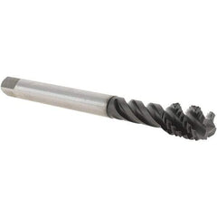 Emuge - M12x1.75 Metric 4 Flute 6H Modified Bottoming Spiral Flute Tap - Cobalt, GLT-1 Finish, 110mm OAL, Right Hand Flute, Right Hand Thread, Series Enorm - Apex Tool & Supply