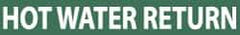 NMC - Pipe Marker with Hot Water Return Legend and No Graphic - 2-1/2 to 6" Pipe Outside Diam, White on Green - Apex Tool & Supply