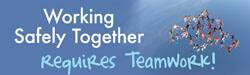 NMC - Working Safely Together Requires Teamwork!, 120 Inch Long x 36 Inch High, Safety Banner - Polyethylene, English, Printed on 1 Side - Apex Tool & Supply