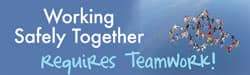 NMC - Working Safely Together Requires Teamwork!, 60 Inch Long x 36 Inch High, Safety Banner - Polyethylene, English, Printed on 1 Side - Apex Tool & Supply