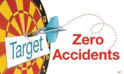 NMC - Target - Zero Accidents, 60 Inch Long x 36 Inch High, Safety Banner - Polyethylene, English, Printed on 1 Side - Apex Tool & Supply