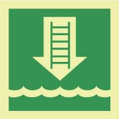 NMC - 6" Long x 6" Wide, Pressure-Sensitive Vinyl Safety Sign - Square, 0.004" Thick, Use for Marine Application - Apex Tool & Supply