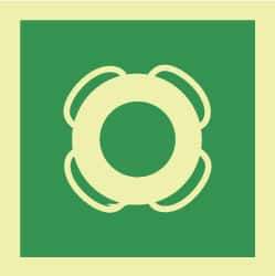 NMC - 6" Long x 6" Wide, Pressure-Sensitive Vinyl Safety Sign - Square, 0.004" Thick, Use for Marine Application - Apex Tool & Supply